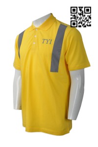 D218  設計反光條Polo恤  個人設計安全工業制服  大量訂造工業制服 工業制服製衣廠